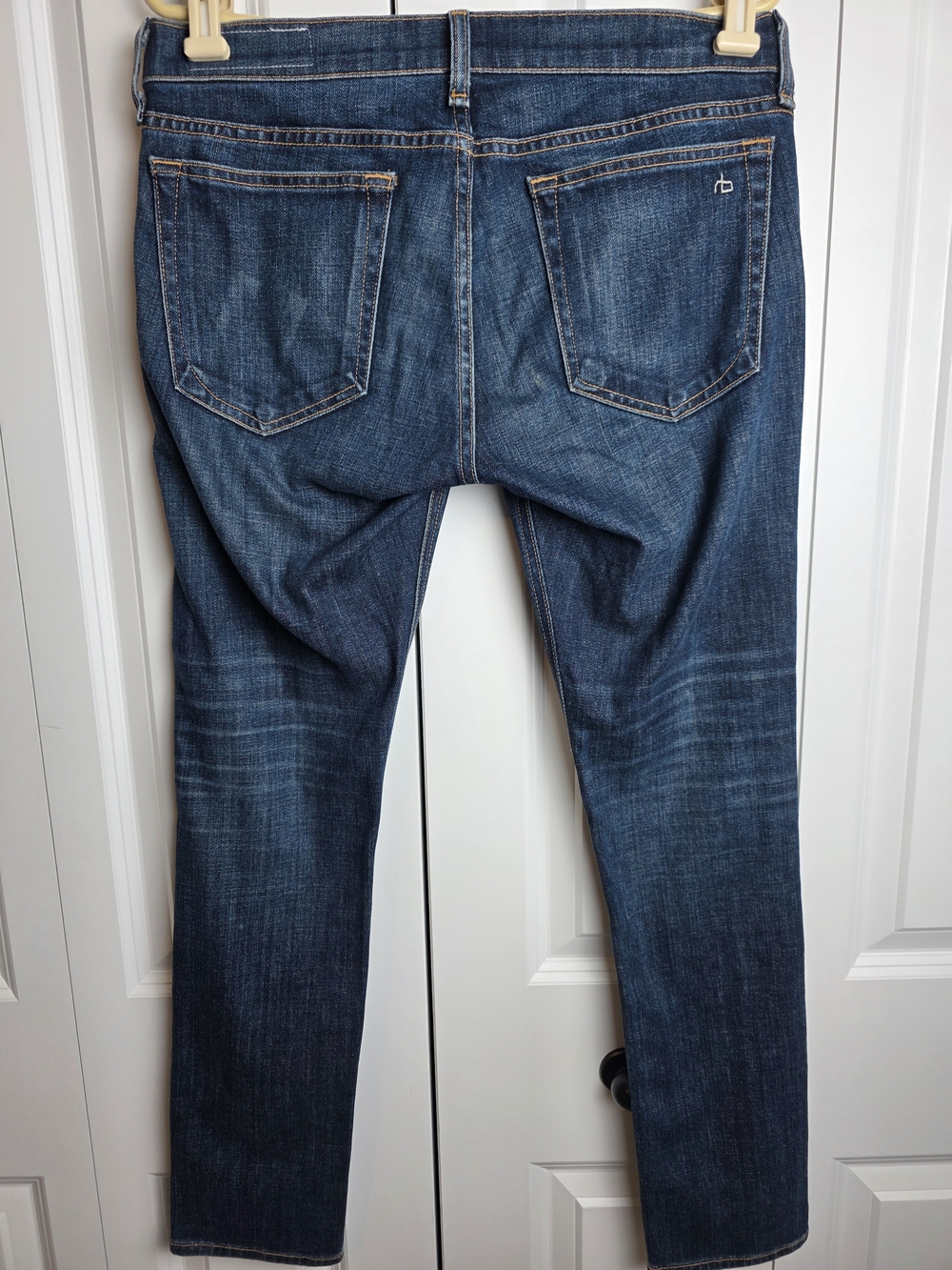 Rag & Bone "Tomboy" Slim Straight Jeans in Aged Dark Wash – Size 27 X 28.5" - Picture 10 of 16